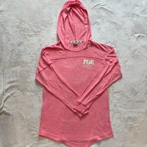 Women’s XS, Pink Hoodie Pullover Long Sleeve Hoodie with Back Cut-Out.
